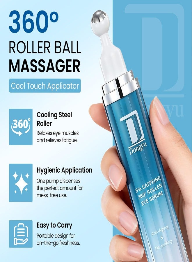 Dongyu Eye Cream for Dark Circles: Korean Caffeine Eye Cream Daily Morning Skincare - Puffy Eyes Treatment for Beauty Enthusiasts (Blue) - Image 4